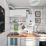Bucătărie în stil industrial în alb