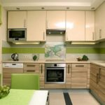 Mutfak alanının tasarımında yeşil renk