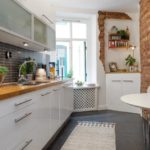 Modern mutfak tasarım kırmızı tuğla