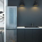 Minimalist gray kitchen
