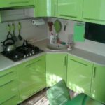المطبخ مجموعة باللون الأخضر الفاتح