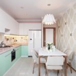 Realizarea spațiului bucătăriei în culori pastelate