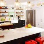 Bright lighting of the kitchen space