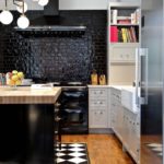 Black color in the design of the kitchen space