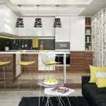 Yellow color in the decoration of the kitchen