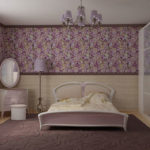 Yatak odası zemininde koyu lila halı