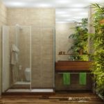 استخدام النباتات الحية في تصميم الحمام