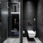 Thiết kế phòng tắm màu tối