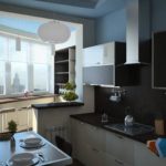 Interesants modernas virtuves interjers pēc telpas palielināšanas