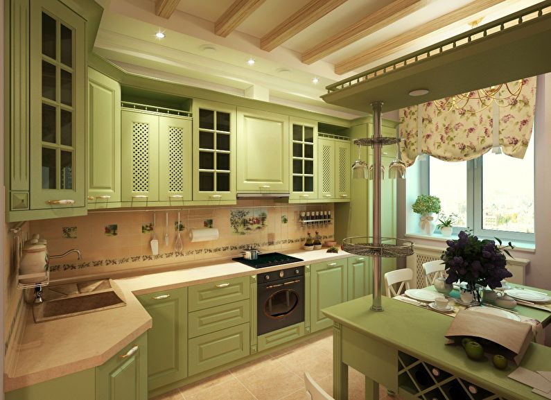 تصميم المطبخ الكلاسيكي بمساحة 10 متر مربع