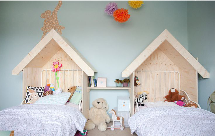 Cribs in a room for two young children