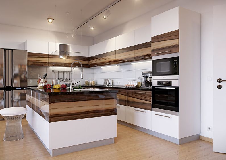 Complete kitchen with acrylic facades