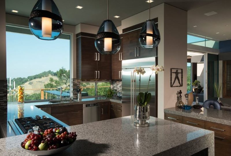 Gray color in the design of modern style kitchen