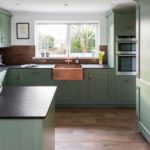 Cozy green kitchen for a country house