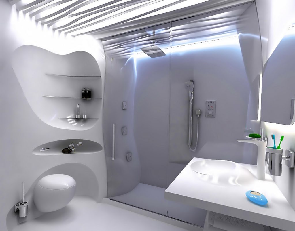 رائعة مستقبلية نمط الحمام الداخلية