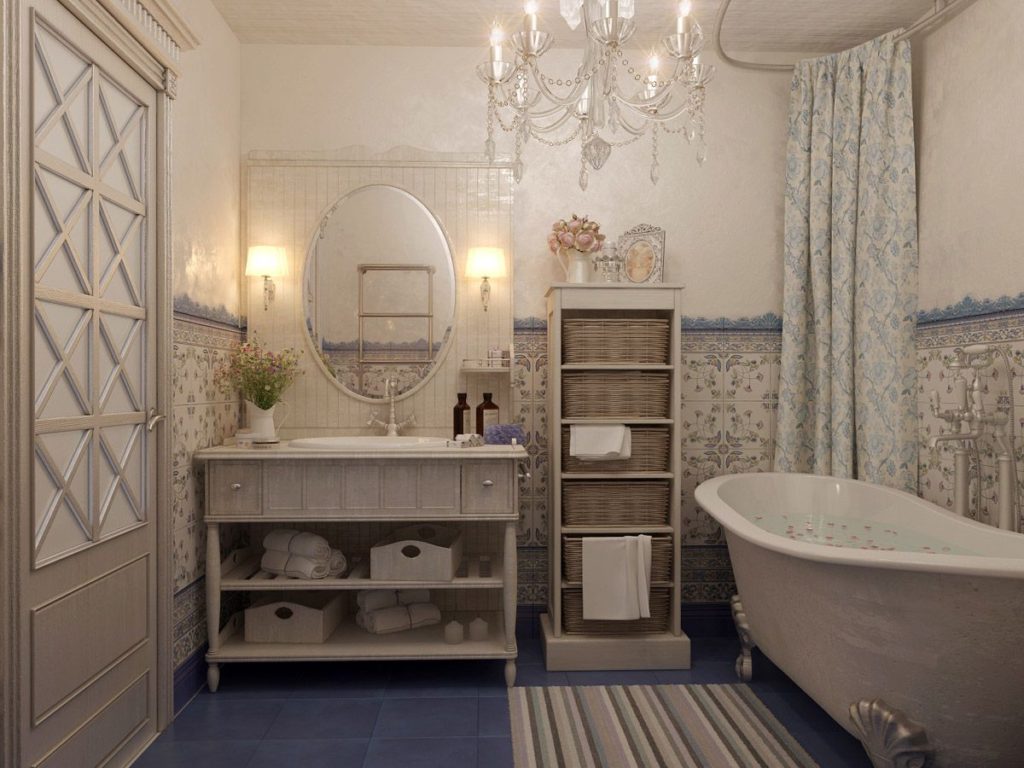 Không gian ấm cúng của phòng tắm kiểu Provence