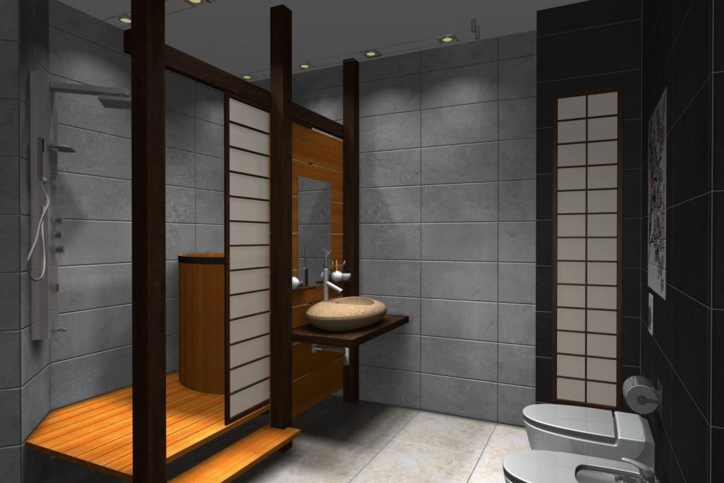 زخرفة الحمام على الطريقة اليابانية