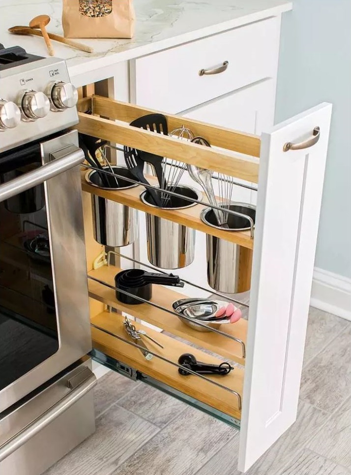 Narrow drawer in the kitchen