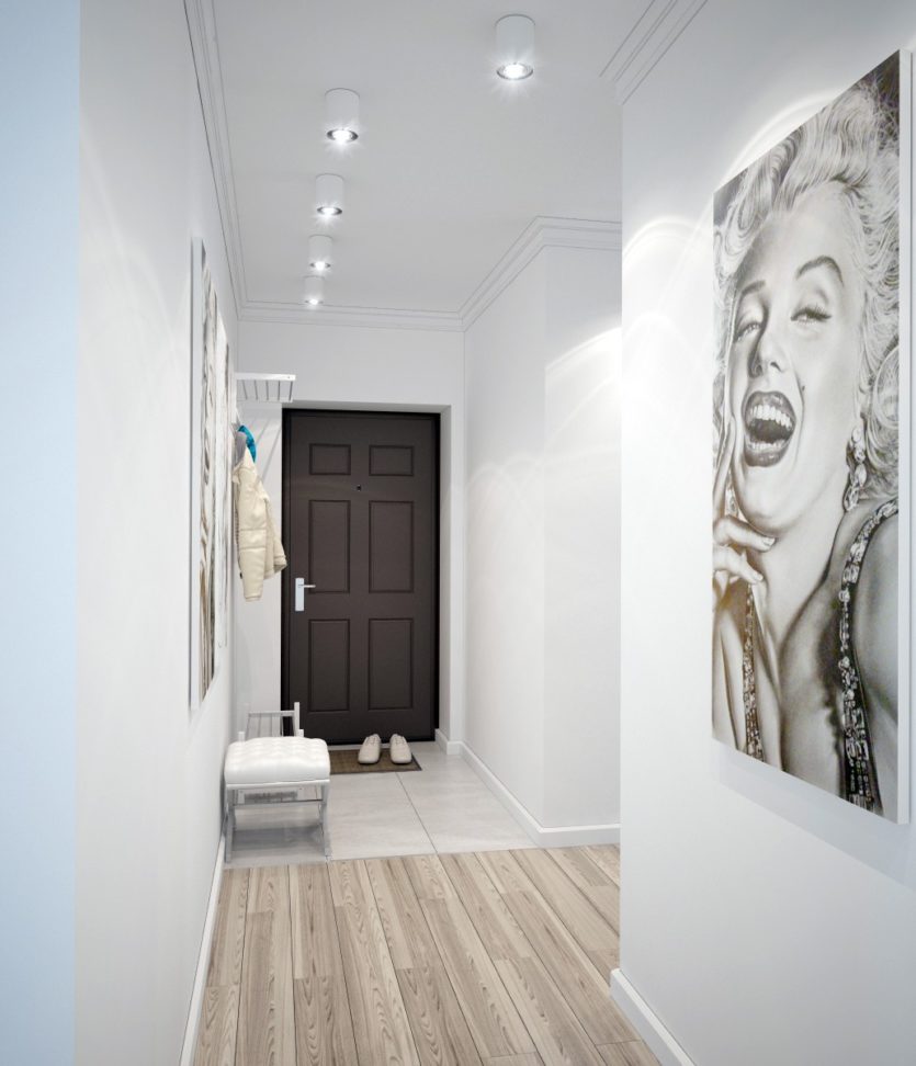 Minimalist apartment white corridor