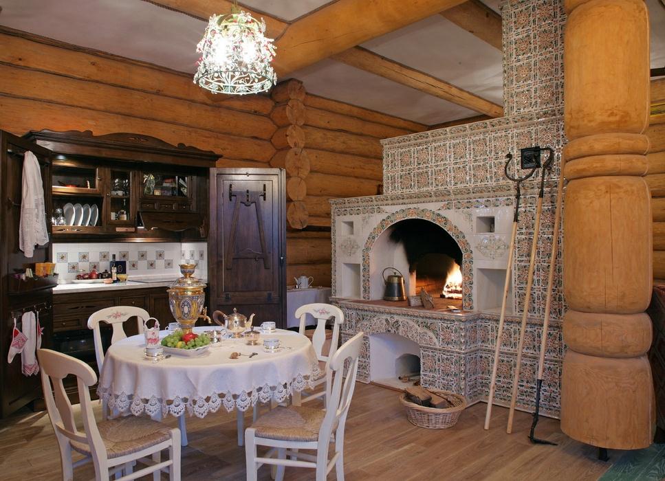Rus tarzı ülkede mutfak tasarımı