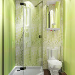 Zaļas vannas istabas dizains