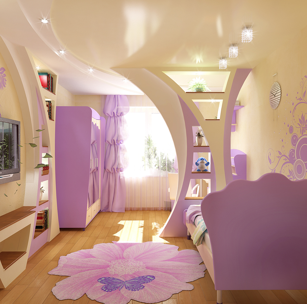 Modern çocuk odası parlak iç