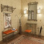 Wrought iron furniture in the design of the hallway