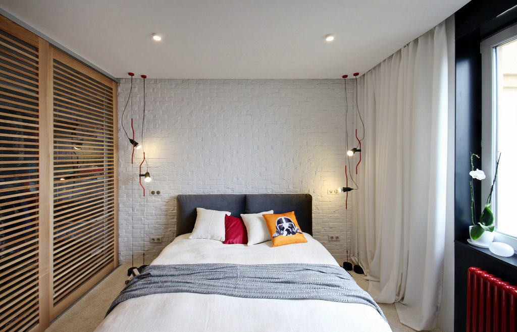 10 m2 alana sahip şık yatak odası iç mekanı