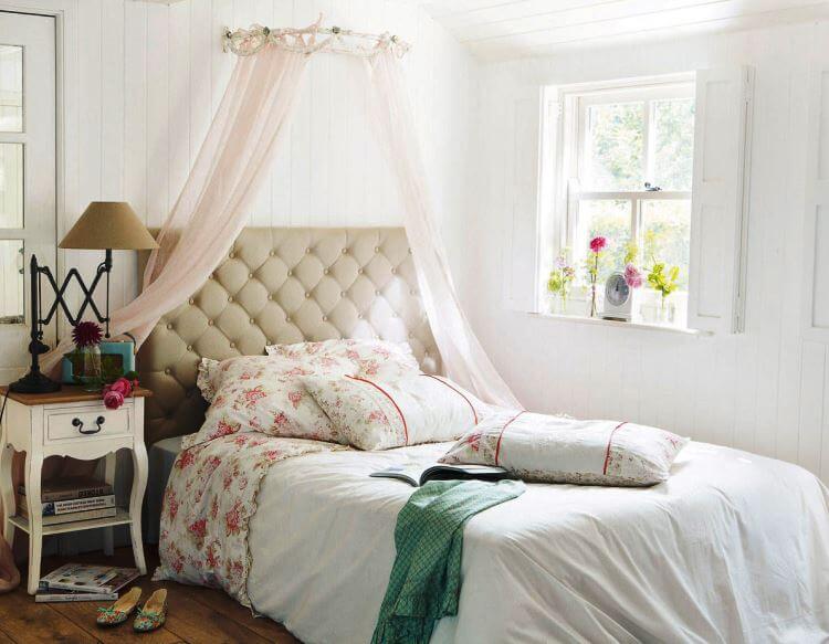 חדר שינה נעים בסגנון פרובנס הצרפתי