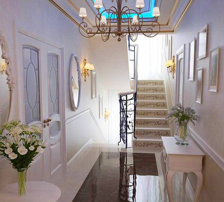 Escaliers dans une maison de style classique