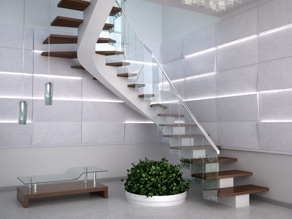 High-tech designer staircase