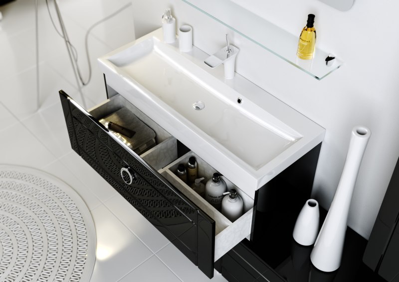 Lavabo rectangulaire suspendu pour salles de bains compactes
