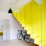 Yellow staircase in a private house
