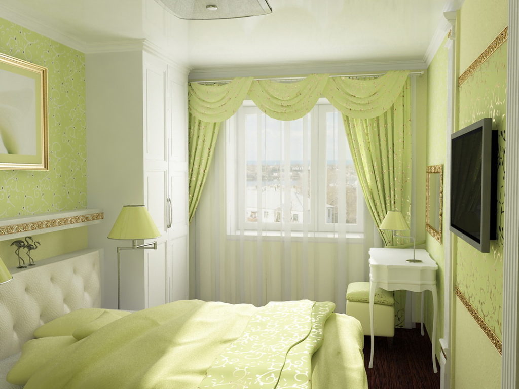פנים חדר שינה קטן עם חלון חלון