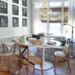 Mutfak için zebra desenli yumuşak köşe kanepe