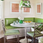 Yeşil mutfak için köşe kanepe