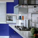 مطبخ صغير أزرق رمادي