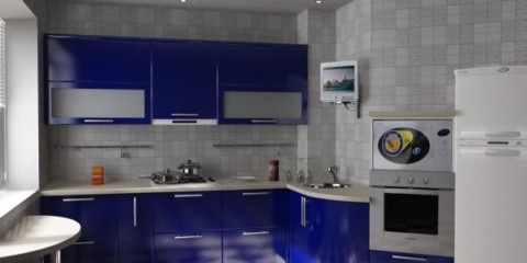 تصميم المطبخ بألوان رمادية