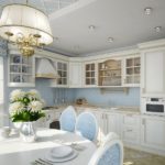 Provence tarzı mutfak iç mavi renk