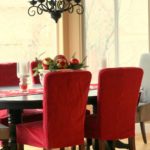 Mutfak sandalyeleri kırmızı kapakları