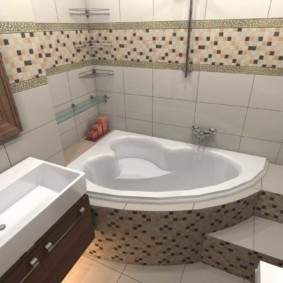 Conception de salle de bains en mosaïque carrelée