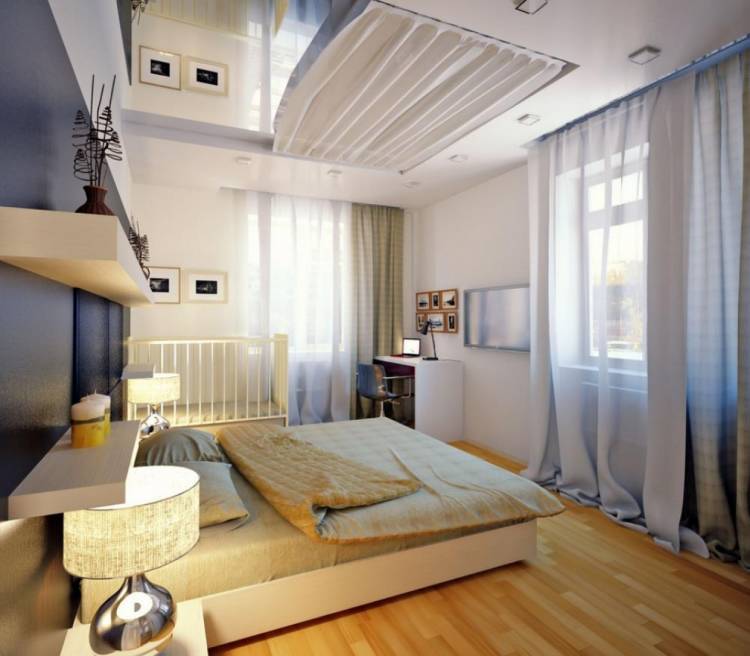 iki pencere tasarımı ile yatak odası