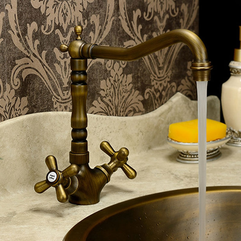 Vintage Shabby Chic Bronze Bath Faucet