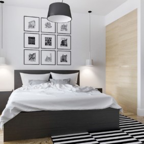 siyah ve beyaz yatak odası dekor fotoğraf