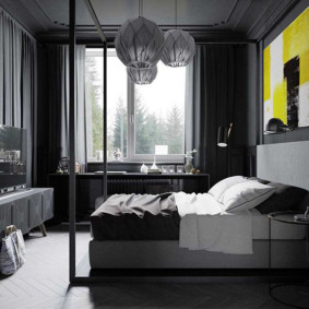 siyah ve beyaz yatak odası tasarım fikirleri