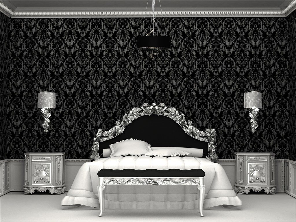 siyah ve beyaz yatak odası fotoğraf dekor