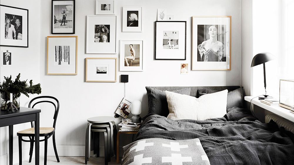 siyah beyaz yatak odası fotoğraf seçenekleri