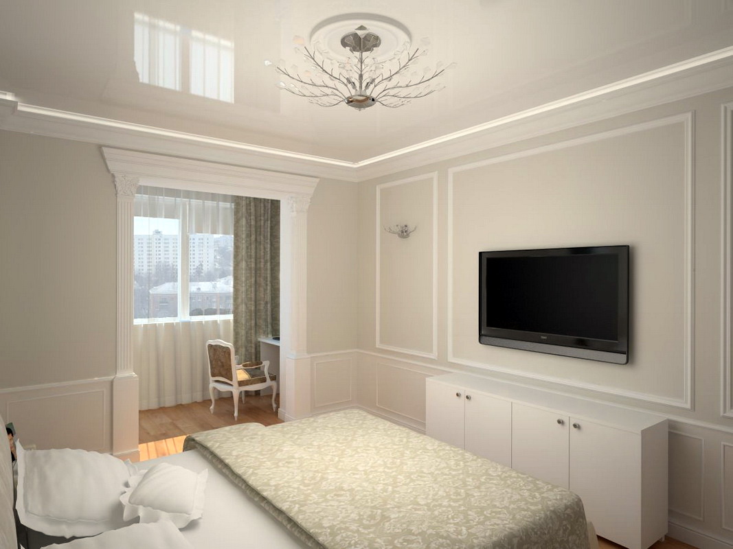 yatak odası tasarımı 12 m2, balkonlu