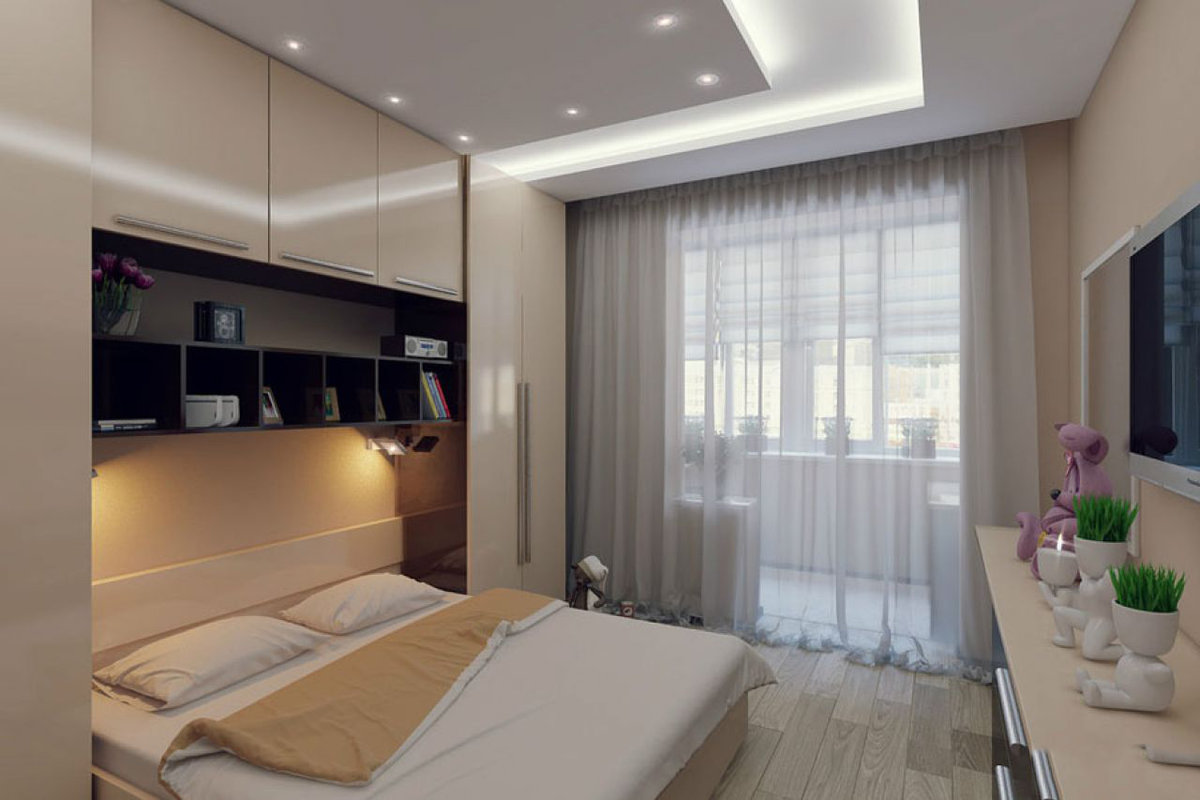 chambre design 12 m² avec balcon