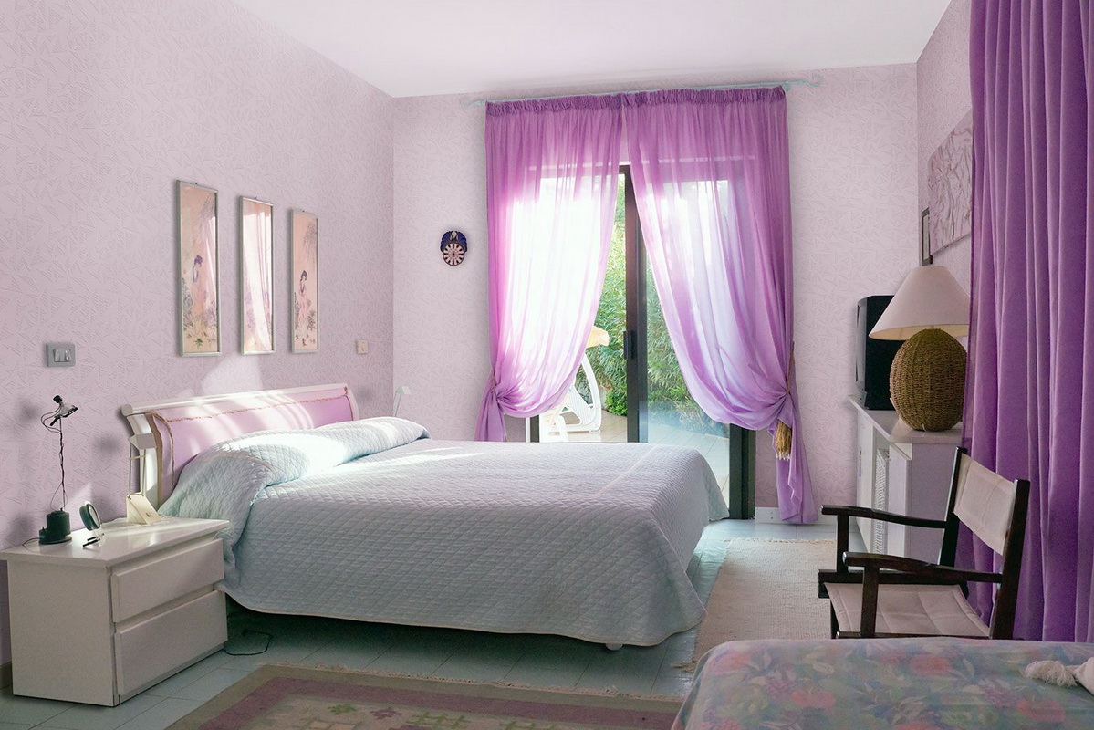 décor de chambre violet